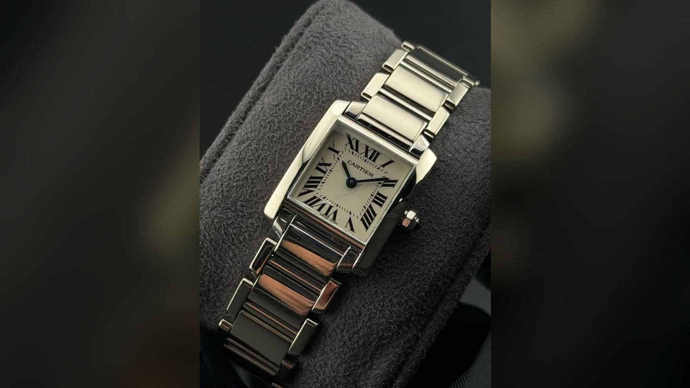Cartier Francaise Tank White Gold 18kt W50012S3, photographed at Watch Affinity in San Antonio