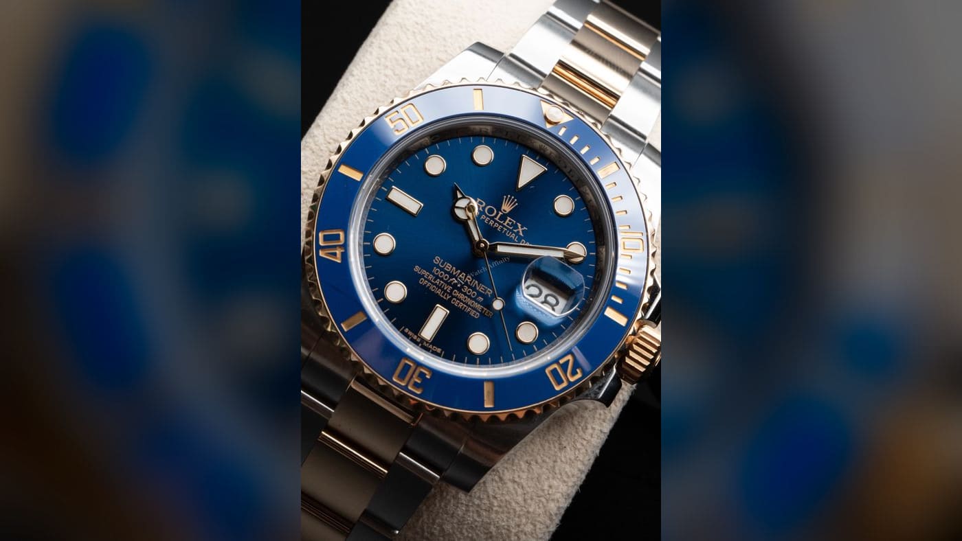 Rolex Submariner Date Bluesy 116613LB, photographed at Watch Affinity in San Antonio
